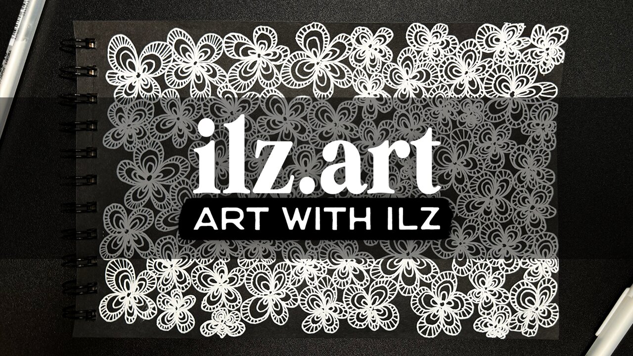 Let's create a fun floral doodle art pattern on dark paper!