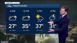 A little warmer Sunday with possible flurries