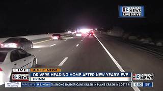 Traffic jammed as thousands leave Las Vegas New Year celebration