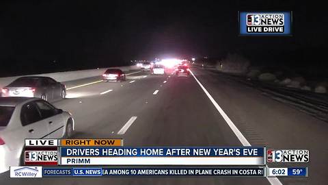 Traffic jammed as thousands leave Las Vegas New Year celebration