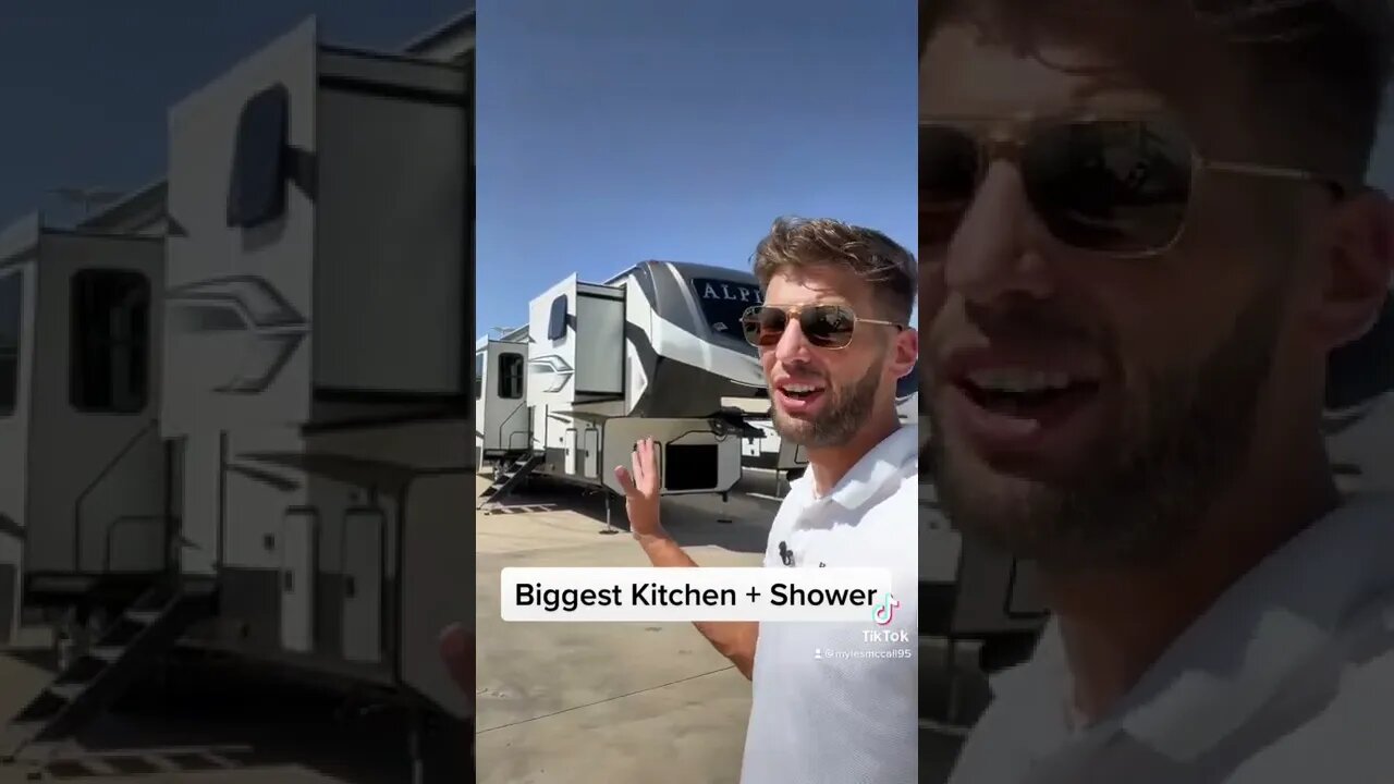 Biggest Kitchen + Shower in an RV! 2023 Keystone Alpine 3790FK #rv #rvlife #camping #shorts