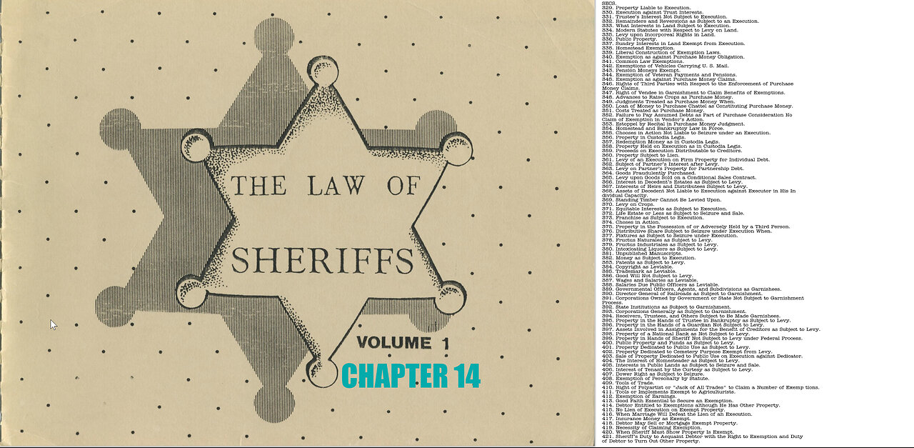 The Law of Sheriffs Chapter 14