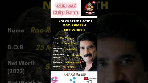 🔥KGF Chapter 2- Actor Rao Ramesh Net Worth🔥#shorts🔥#wildselfhelpgroup🔥28 April 2022🔥