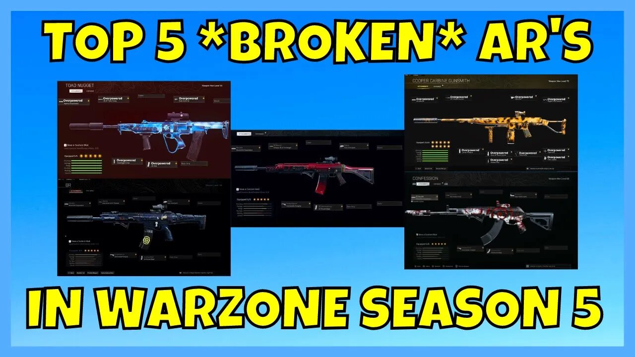 Top 5 *BROKEN* Warzone Best Assault Rifle Loadouts in SEASON 5 😍