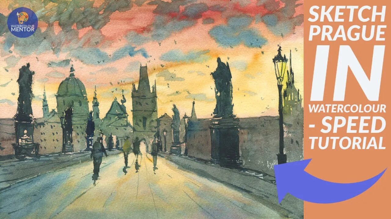 Watercolour Painting for Beginners: Charles Bridge (Prague) Tutorial