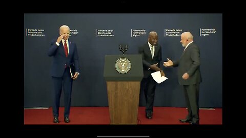 Biden forgets to shake Lula's hand, salutes the media, then walks off.