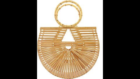 Miuco Womens Bamboo Handbags Handmade Purses Tote Bag