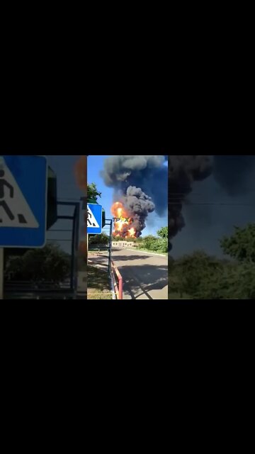 Russian strike on a Ukrainian tank.