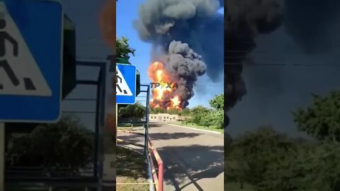 Russian strike on a Ukrainian tank.