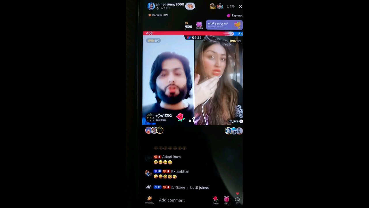 tiktok live match ahmed sunny