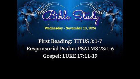Bible Study with Bishop James Long, D. Min