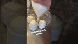Restocking body butters #asmr #bodybutters #skincare