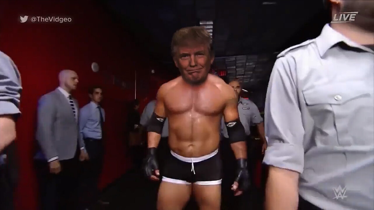 Donald Trump destroys CNN on WWE Monday Night RAW.