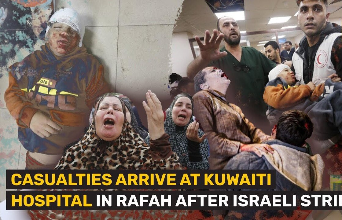 CASUALTIES ARRIVE AT KUWAITI HOSPITAL IN RAFAH AFTER ISRAELI STRIKE