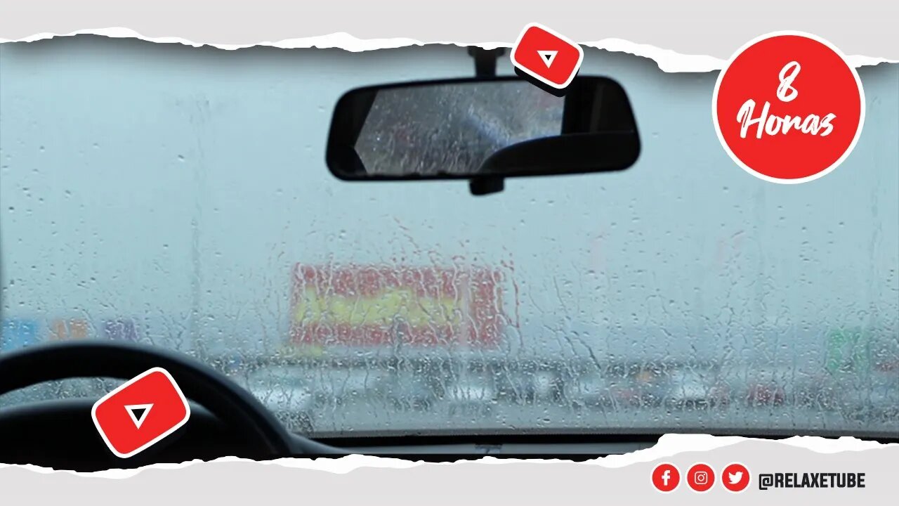 🎧 RUÍDO DA CHUVA NO INTERIOR DE UM CARRO ESTACIONADO 🌧️ SONS DA CHUVA 🌳 SONS DA NATUREZA 🕒 8 HORAS