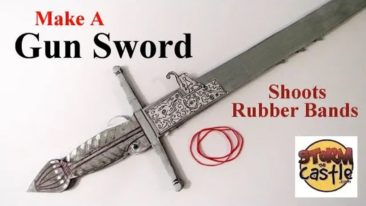 Cardboard Project: Make a 16th century Gun Sword that shoots rubber bands