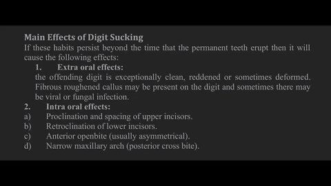 Orthodontics L12 (Oral Habits)