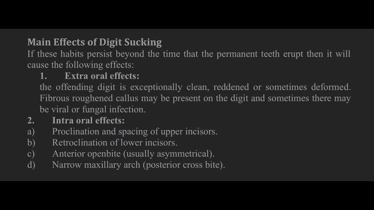 Orthodontics L12 (Oral Habits)