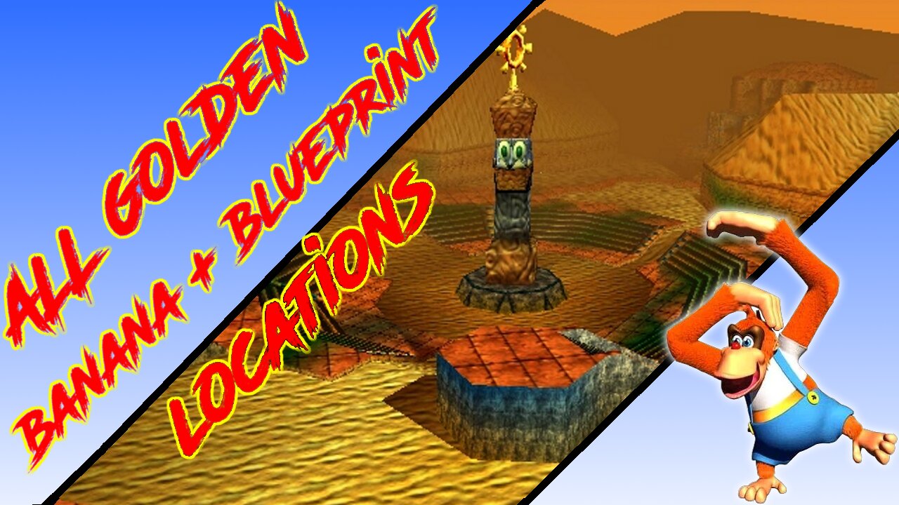 Donkey Kong 64 - Angry Aztec - Lanky Kong Golden Banana + Blueprint (Kasplat) Locations