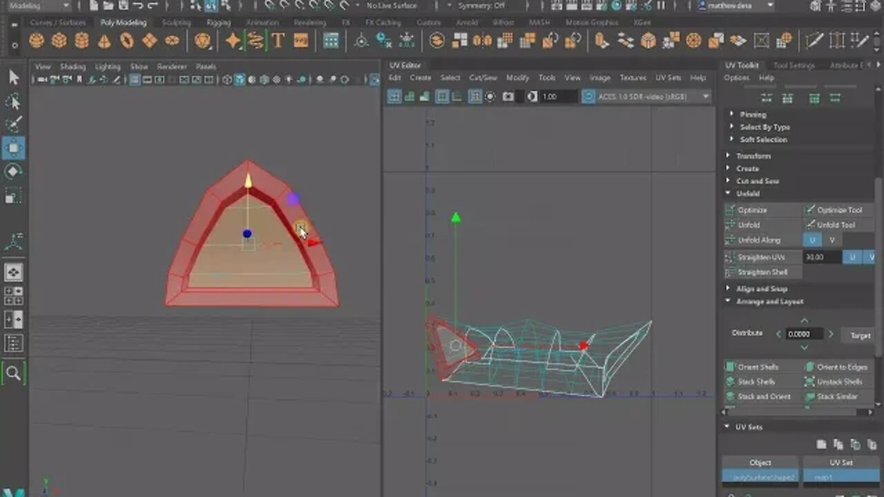 UV Unwrapping in Maya 2022