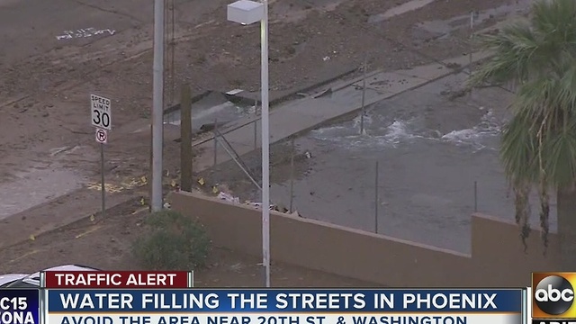 Water main break closes down several Phoenix roadways