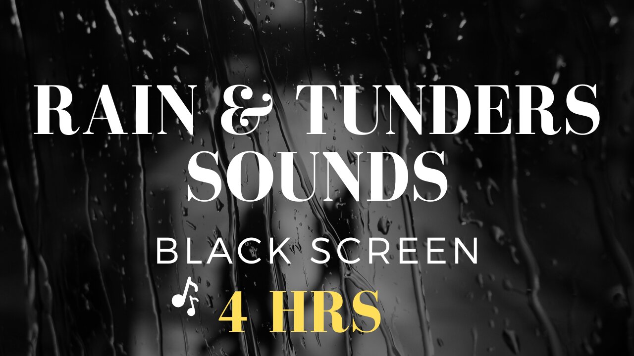 Rain and thunder sounds for sleeping |black screen| 4 hrs