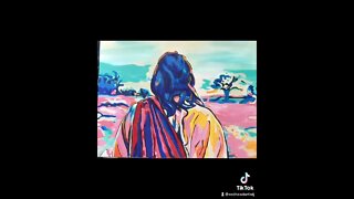 Woman Painting Jesus Standing Over a Field | Acrylic painting Timelapse Follow Me