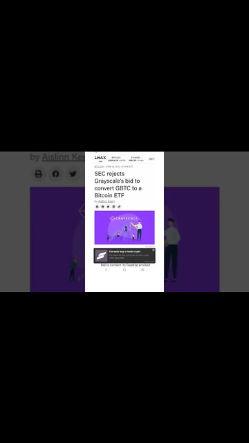 SEC Rejects Grayscale's Bid to Convert GBTC to a Bitcoin ETF #cryptomash #ytshorts #cryptonews