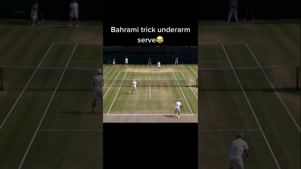 Bahrami's trick underarm serve 😂👌