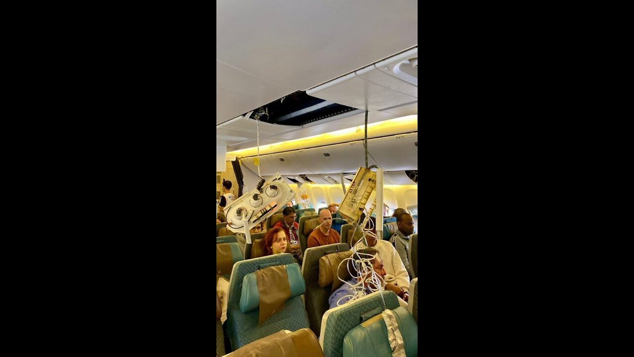 The aftermath of the incident involving Singapore Airlines flight 321 from London to Singapore