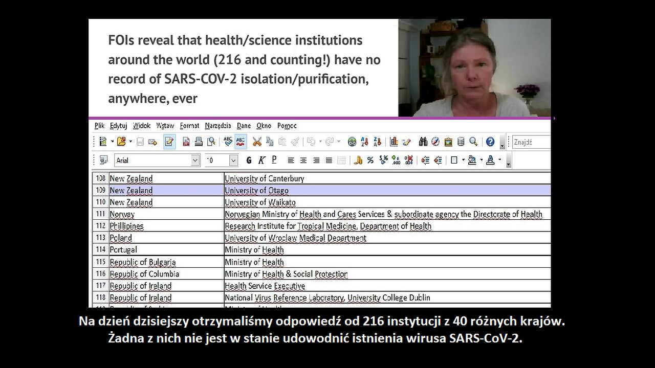 Christine Massey - Nie ma ani jednego dowodu na to, że wirus SARS-CoV-2 faktyczne istnieje (lektor)