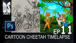 Cartoon Cheetah Part 11 Timelapse