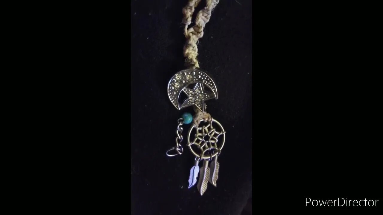 HEMP MACRAME DREAM CATCHER NECKLACE
