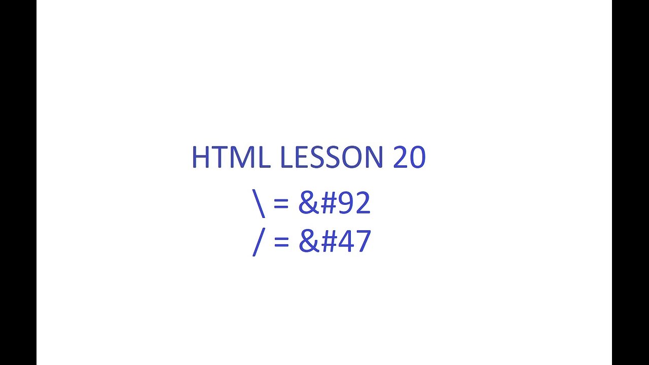 HTML Lesson 20