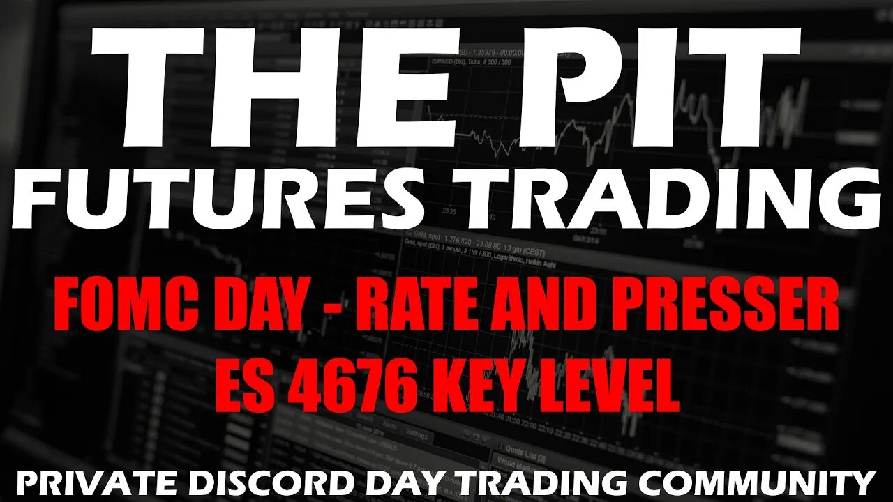 FOMC Day - ES 4676 Key - Premarket Trade Plan - The Pit Futures Trading