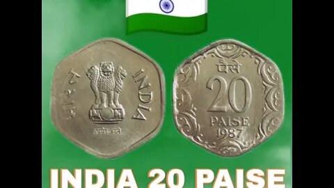 India 20 Paise 1987.#shorts #education #coinnotesz