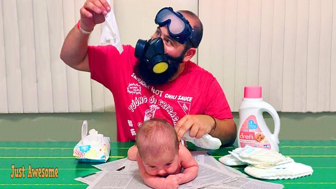 Funniest Daddy Takes Care of Baby YOU'LL EVER SEE - Funny Videos