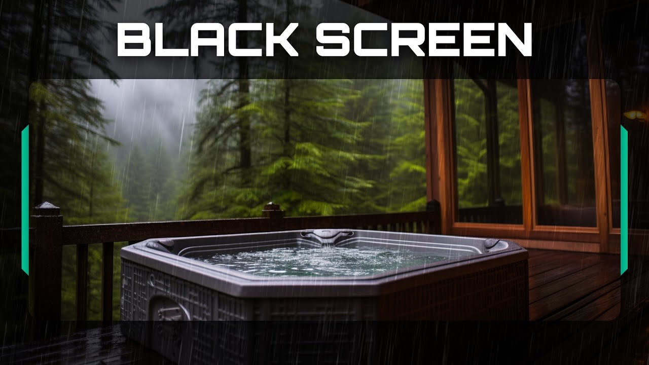 Hot Tub Sounds | White Noise For Sleeping | Heavy Rain and Thunder Sounds, Bird Songs | Black Screen