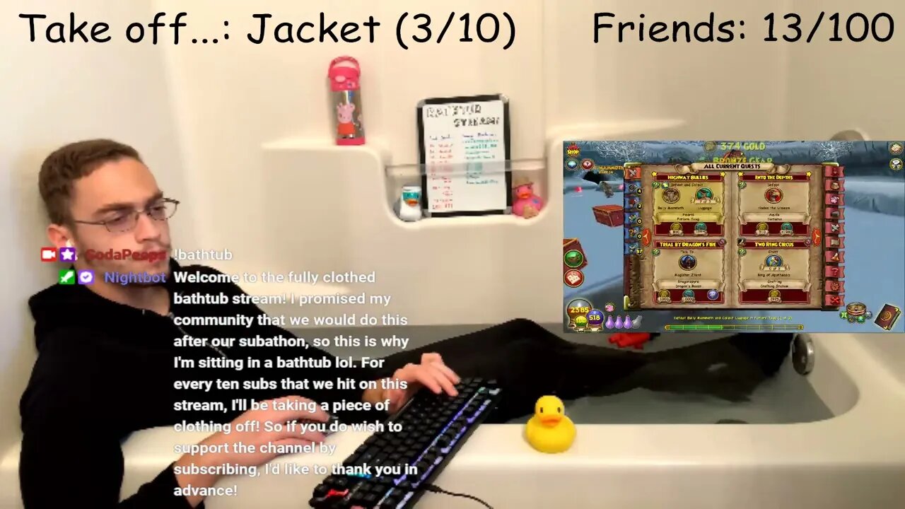 [6/12] FULLY CLOTHED BATHTUB STREAM!! | !bathtub | !commands | !socials