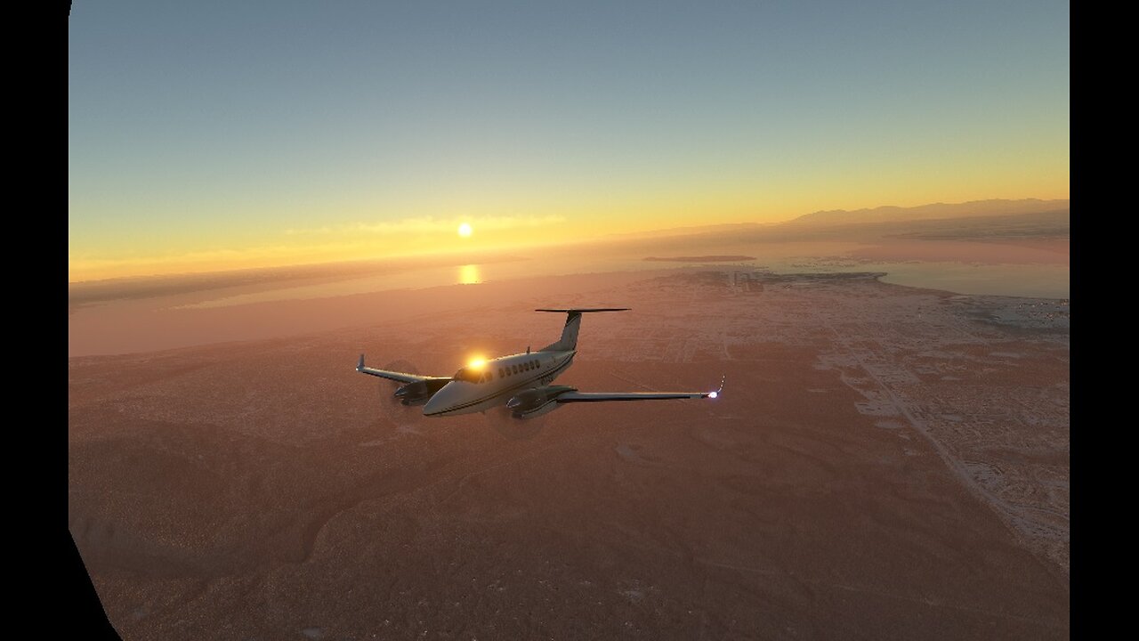 MSFS VR, King Air 350 PANC-PAVD low level at sunset