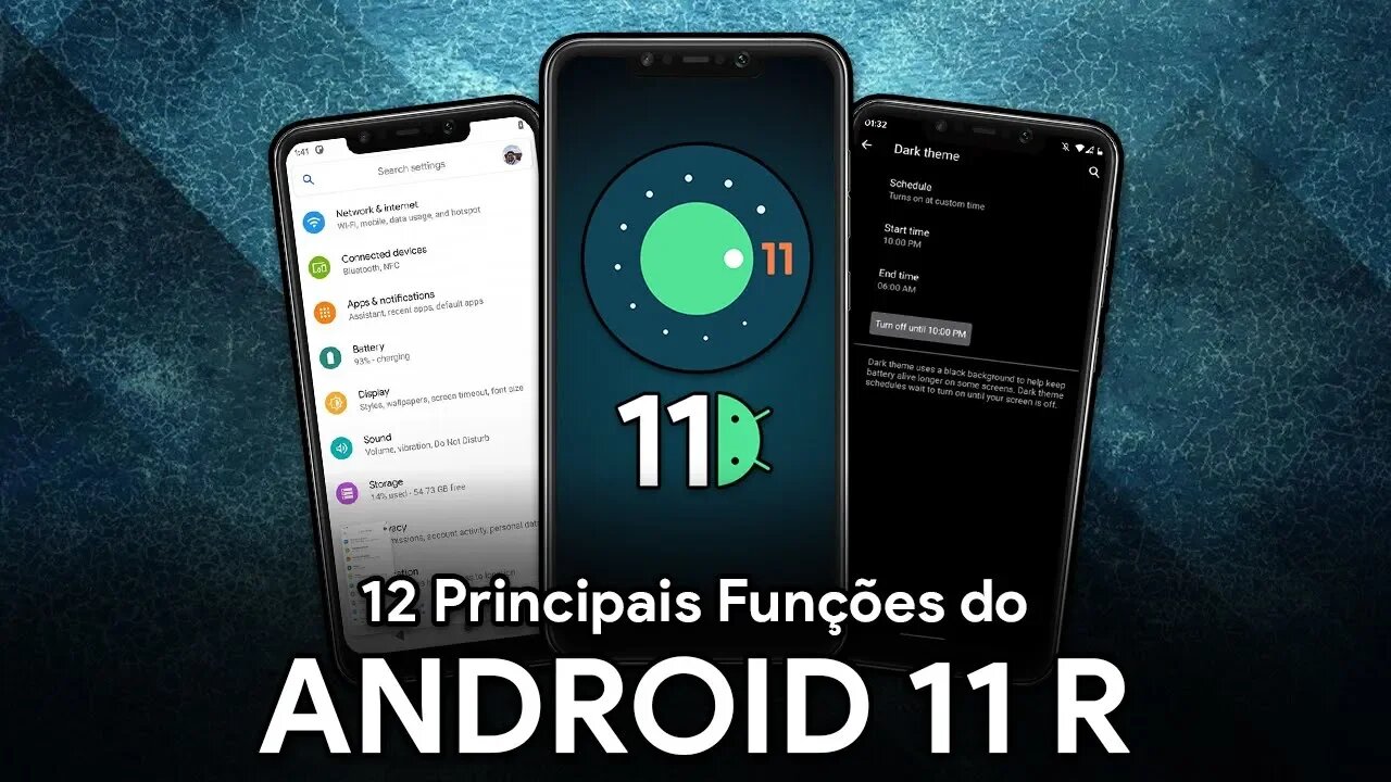 12 PRINCIPAIS NOVIDADES DO ANDROID 11 R DP1! | Tema Escuro Agendado, Bubble Notifications E MAIS!
