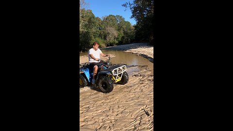 My man riding his four wheeler 💕