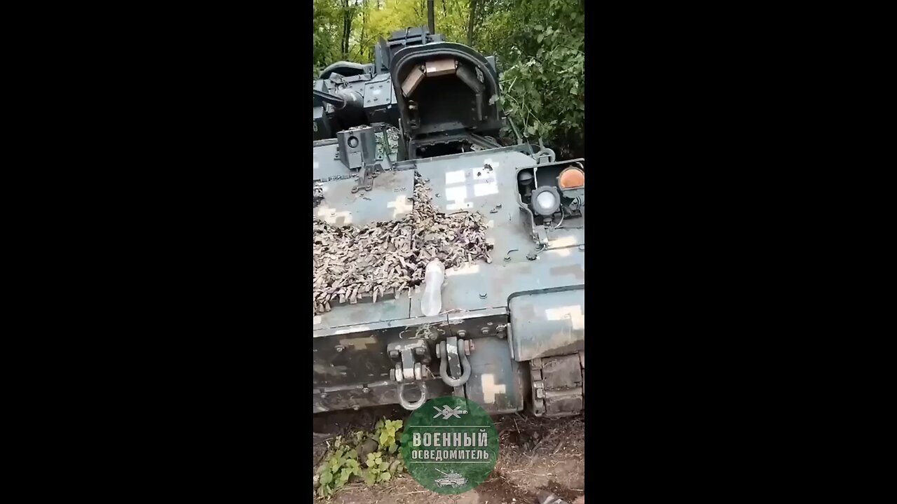 Another damaged Ukrainian Bradley BMP after hitting a mine