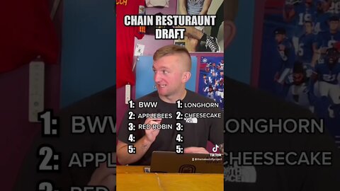 Chain Restaurant Draft!! Who won, Brian or Zach?? #fyp #food #chainrestaurant #restaurant #draft