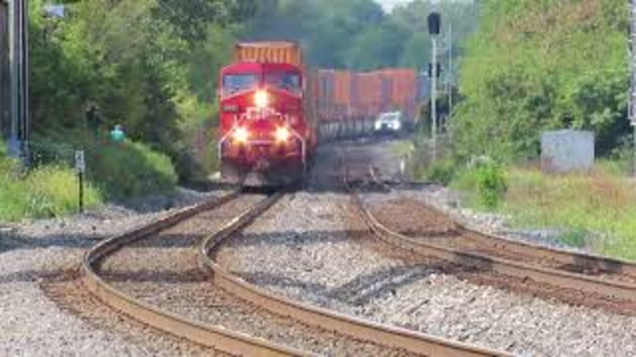 CSX Q166 with CP Power Intermodal Double-Stack Train from Berea, Ohio September 4, 2021