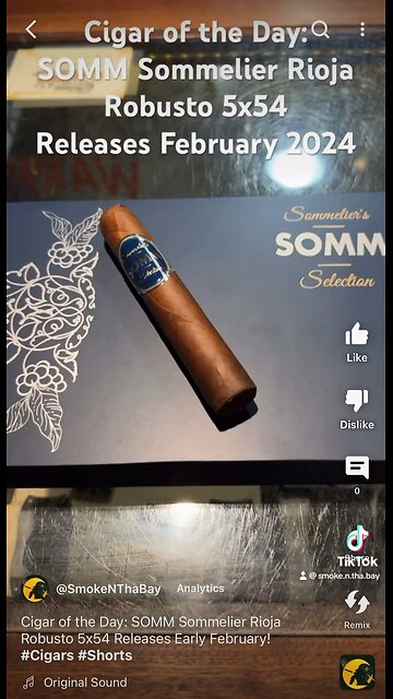 Cigar of the Day: SOMM Sommelier Rioja Robusto 5x54 Releases Early February! #Cigars #Shorts