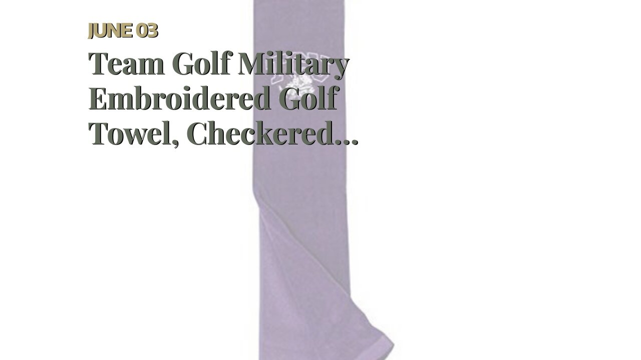 Team Golf Military Embroidered Golf Towel, Checkered Scrubber Design, Embroidered Logo