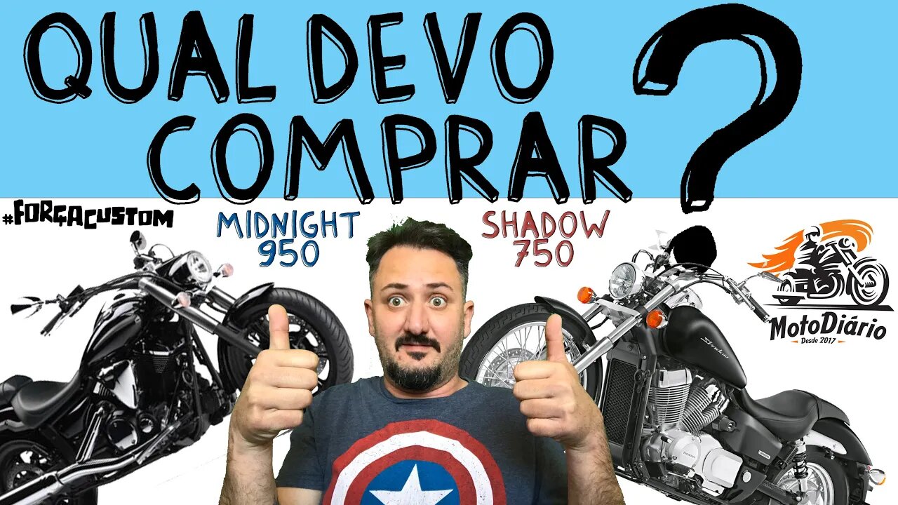 Yamaha Midnight Star 950 ou Honda Shadow 750? Qual devo comprar? Respondendo ao amigo do Canal.