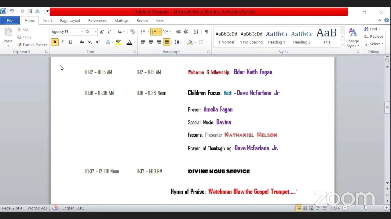 TOPM Ministry's Sabbath School