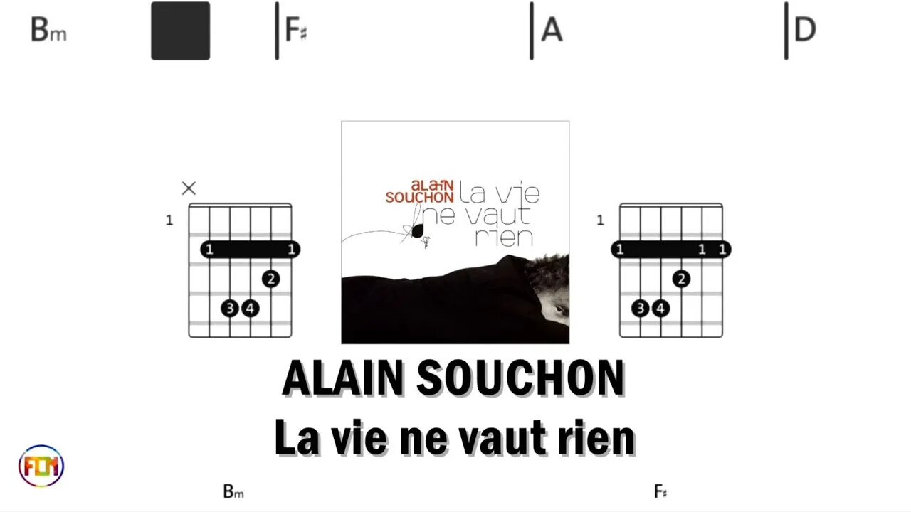 ALAIN SOUCHON La vie ne vaut rien - (Chords & Lyrics like a Karaoke) HD